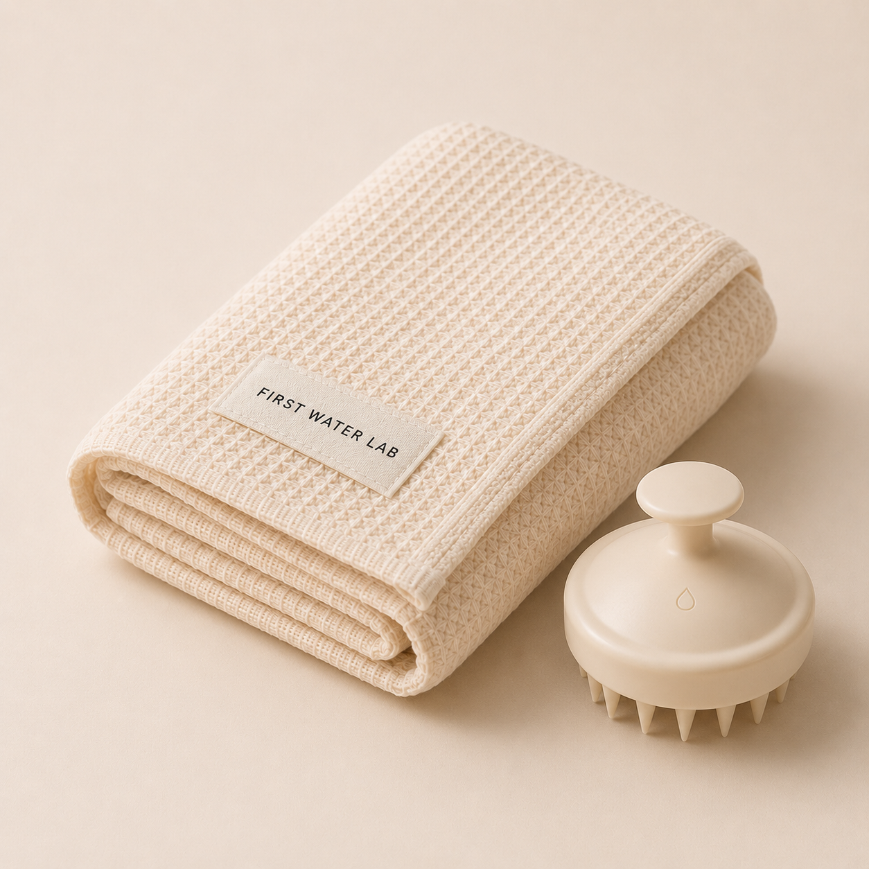 First Water Lab Hair Reset Bundle — Microfiber Hair Towel + Scalp Brush